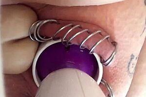 Horny Babe Toys Her Pierced Pussy