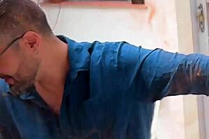 Is there a happier man than this cuckold getting humiliated?