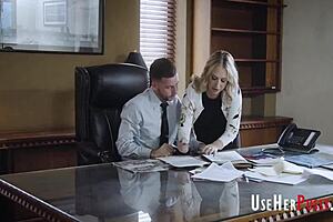 a workplace where the boss freeuses teen employees like stationery in threesome