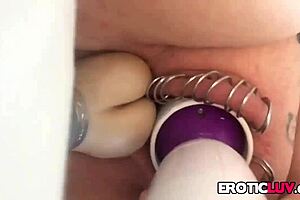 Horny Babe Toys Her Pierced Pussy