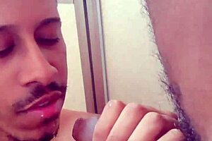 Seusubpink subtly drinks piss from a massive black cock.