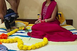 first night of newly married desi beautiful girl with addicted husband, involving dripping sex and ass licking.