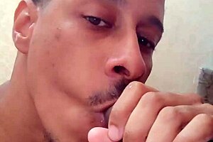 Seusubpink subtly drinks piss from a massive black cock.