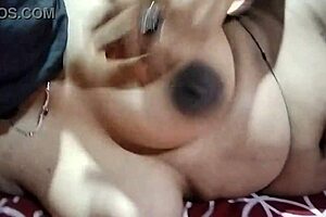indian girl says, 'fingering my big natural tits alone'