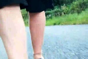 morning walk with nylon feet in birkenstocks