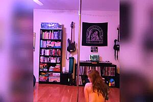 Milf Strips in Black Lingerie! Clothes Ripped for Lap Dance!