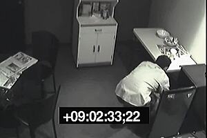 Watch me piss in your lunch, rival? In the office with my small tits