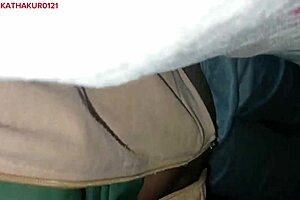 Hot wife gets fucked and gives blowjob under the blanket in winter.