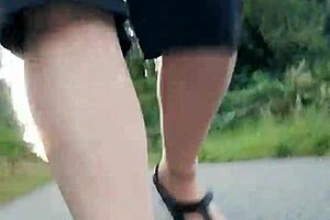 morning walk with nylon feet in birkenstocks