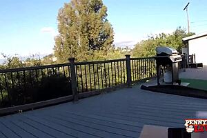 Watch Penny Pax and Kendra Cole licking each other's wet asses outdoors