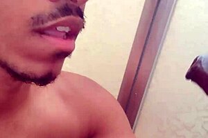 Seusubpink subtly drinks piss from a massive black cock.