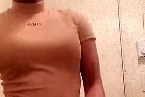 black girl shows chocolate ass in bathroom