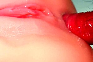 No condom cock slides into that big pussy and ass close up.