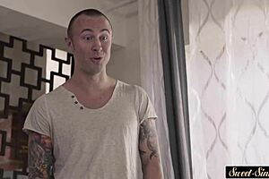 Doggystyled stepsister gets sprayed with cum in fantasy