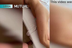 blonde babe lisssa wanks cock to mutual cumshot.