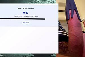 Wow, this muscular guy's 19 cm cock lasts hours during workout handjob session