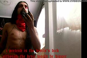 Scarlet Whore Deepthroating Monster Dildo