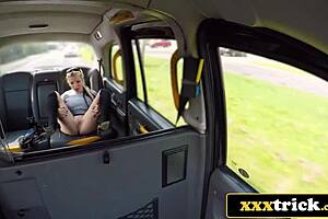blonde bimbo's ass stretched in london cab with rimjob and missionary fucking.
