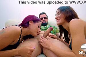 Brunette Slut Loves Rough Threesome With Anal And Pussy Licking!