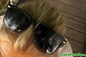 i picked up euro babe and she flashed tits in public