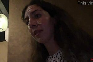 Cum on Face in Public Sushi Bar