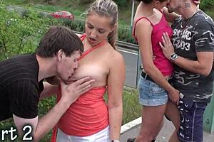 Extreme Public Sex Orgy Gangbang Big Tits Part 2