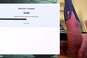 Wow, this muscular guy's 19 cm cock lasts hours during workout handjob session