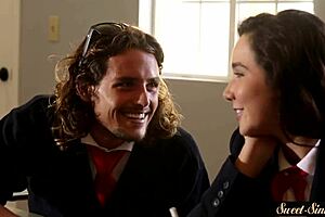 Slutty stepsister cockriding with passion in erotic storyline