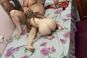 Young girl in lingerie gets armpit eaten by old bodybuilder