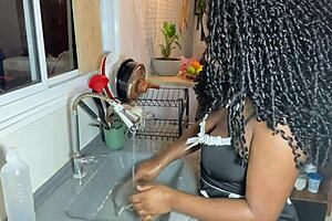 Black Maid Fucks Boss's Young Son
