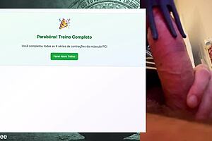 Wow, this muscular guy's 19 cm cock lasts hours during workout handjob session