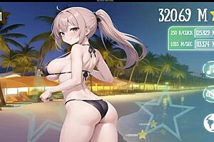 bouncy tits in hentai game with anal sex and big natural tits