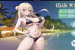 bouncy tits in hentai game with anal sex and big natural tits