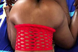 Attractive Black Woman Enjoys Doggystyle Position with Partner