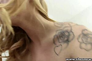 New blonde teen explores porn casting