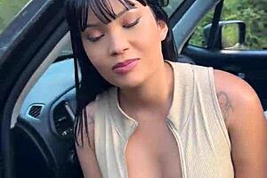 Asian Babe Fucked Without Condom By Black Cop In Woods