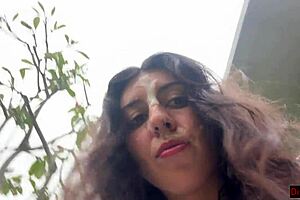 Girl Walks With Cum On Face In Cafe! Eats Pizza And Swallows More Cum!