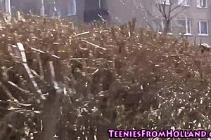 Petite Teen Explores Lesbian Oral with Brunette Babe