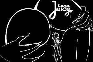 Se larajuicy sprute dobbelt på stranden