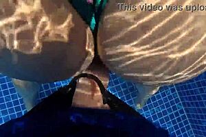 Big Ass Woman Surprised Masturbating in Pool During Quickie