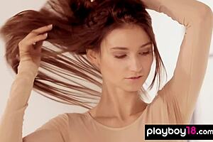 Hey, this petite brunette Latvian ballet dancer Ilvy Kokomo totally loves practicing naked