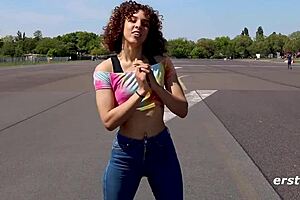 juli from berlin sensually masturbates with hands and glass dildo