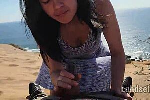 Guess Where This Teen Swallows Cum Outdoors?