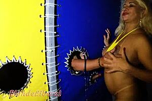 Blonde MILF Swingers Fuck and Cum in Gloryhole Trailer!