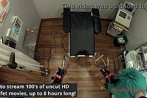 Alexa Rydell spreads in skirt during tampa university entrance physical backstage.