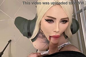 Stranger fucked hard in elevator mouth