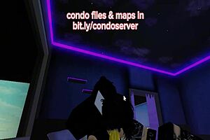 Roblox condo room turns into fucking frenzy with creampie and deepthroat, pussy getting pounded in virtual porn.