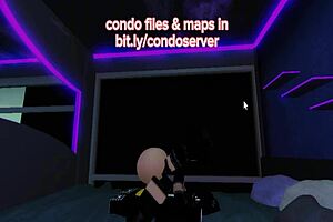 Roblox condo room turns into fucking frenzy with creampie and deepthroat, pussy getting pounded in virtual porn.