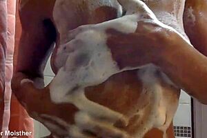 She Says, 'Look At My Soapy Wet Nipples And Tits Close Up'