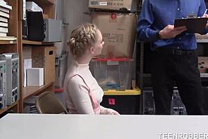 Perfect girl thief athena rayne gets caught and punished in garage incident